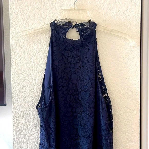 bb dakota blue lace dress *NWT* BB Dakota Blue Lace Halter Dress - Blue - Size 0